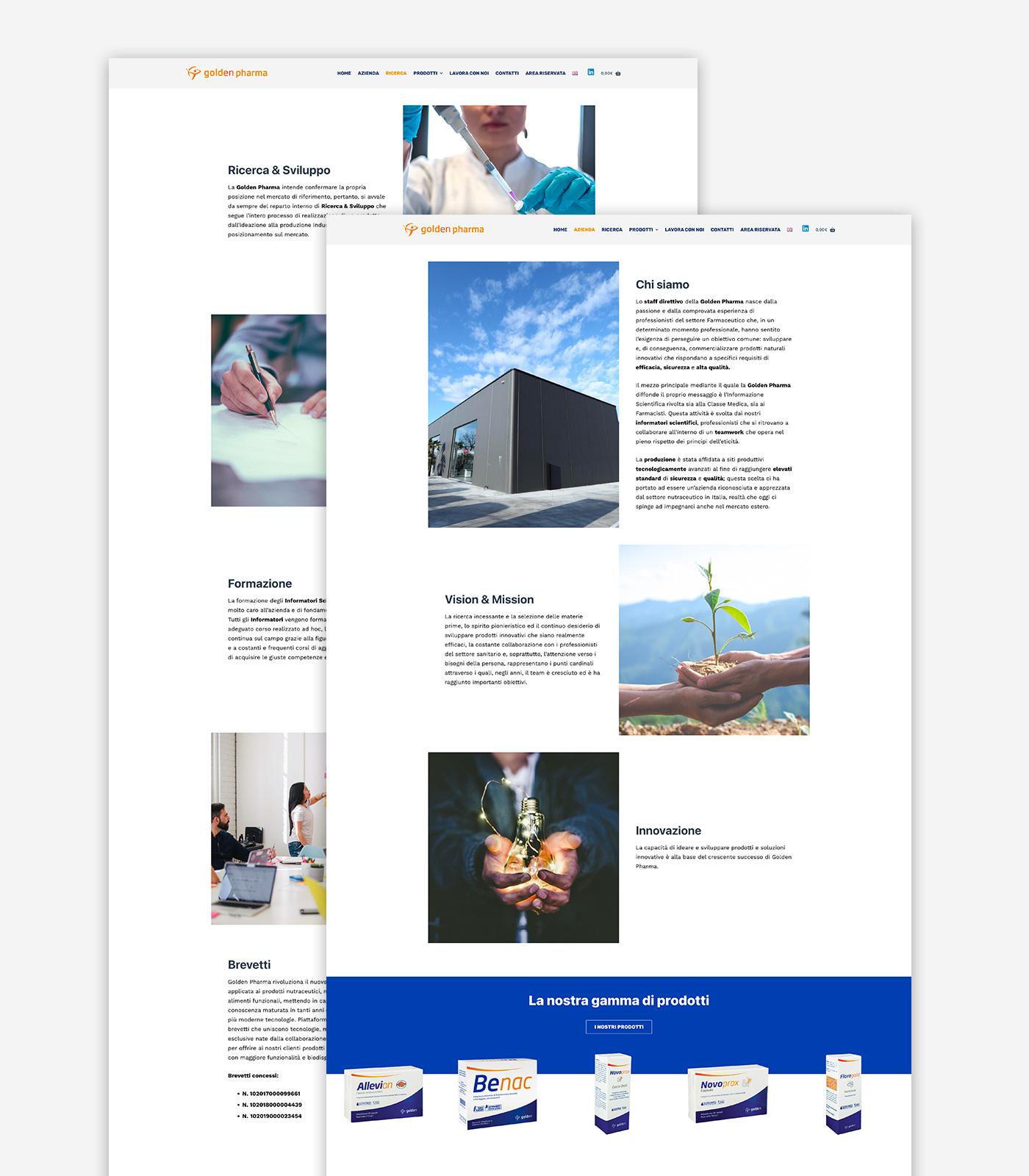 Sviluppo WordPress personalizzato per Golden Pharma